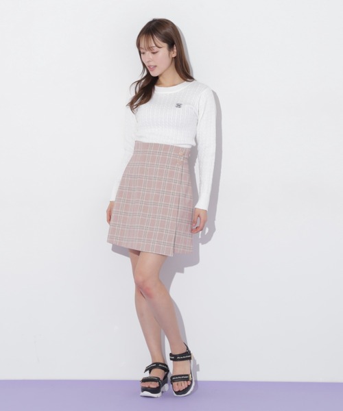 JILL by JILL STUART（ジルバイジルスチュアート）の「◇ミニブークレーケーブルニット（ニット/セーター・レディース・ピンク/ホワイト/ラベンダー/ネイビー・FREE）」の7枚目の写真