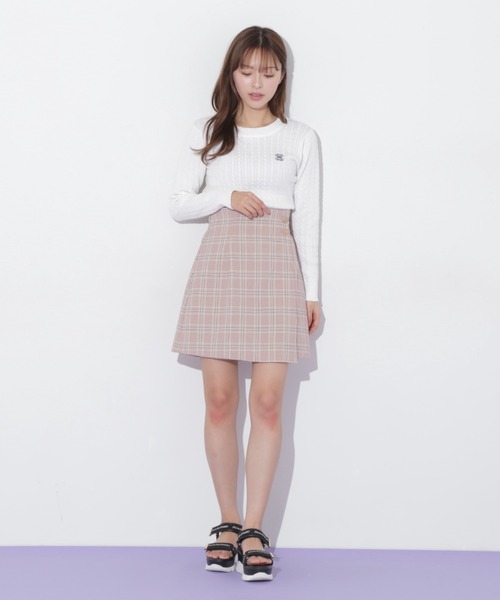 JILL by JILL STUART（ジルバイジルスチュアート）の「◇ミニブークレーケーブルニット（ニット/セーター・レディース・ピンク/ホワイト/ラベンダー/ネイビー・FREE）」の6枚目の写真