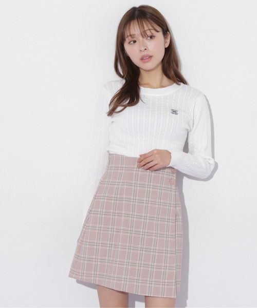 JILL by JILL STUART（ジルバイジルスチュアート）の「◇ミニブークレーケーブルニット（ニット/セーター・レディース・ピンク/ホワイト/ラベンダー/ネイビー・FREE）」の9枚目の写真