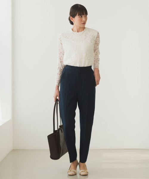 Rebloom(リブルーム Rebloom Reb loom)の「【洗える/セットアップ対応】センタープレステーパードパンツ 単品 ≪セレモニースーツ オフィスカジュアル ママスーツ≫(スーツパンツ・レディース・ブラック/ネイビー/ベージュ・L/M/S)」の3枚目の写真