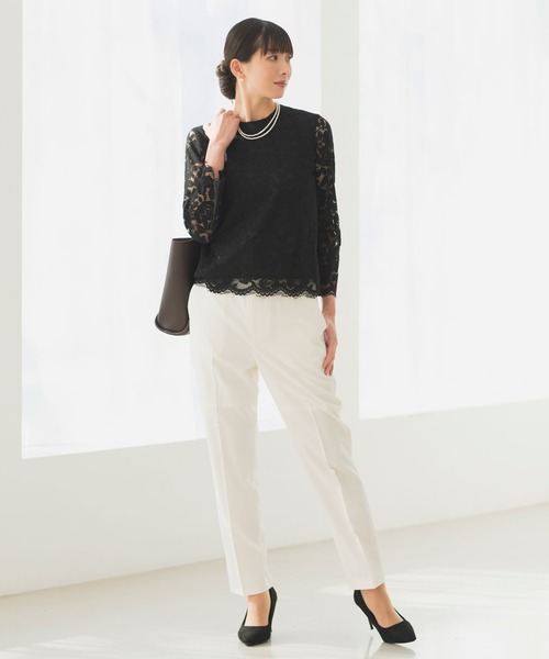 Rebloom(リブルーム Rebloom Reb loom)の「【洗える/セットアップ対応】センタープレステーパードパンツ 単品 ≪セレモニースーツ オフィスカジュアル ママスーツ≫(スーツパンツ・レディース・ブラック/ネイビー/ベージュ・L/M/S)」の7枚目の写真