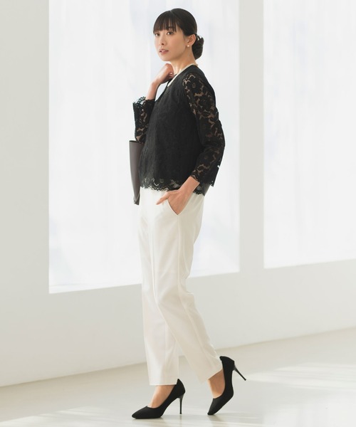 Rebloom(リブルーム Rebloom Reb loom)の「【洗える/セットアップ対応】センタープレステーパードパンツ 単品 ≪セレモニースーツ オフィスカジュアル ママスーツ≫(スーツパンツ・レディース・ブラック/ネイビー/ベージュ・L/M/S)」の8枚目の写真