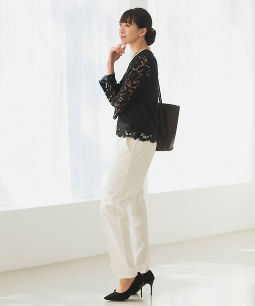 Rebloom(リブルーム Rebloom Reb loom)の「【洗える/セットアップ対応】センタープレステーパードパンツ 単品 ≪セレモニースーツ オフィスカジュアル ママスーツ≫(スーツパンツ・レディース・ブラック/ネイビー/ベージュ・L/M/S)」の9枚目の写真