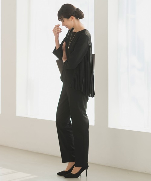 Rebloom(リブルーム Rebloom Reb loom)の「【洗える/セットアップ対応】センタープレステーパードパンツ 単品 ≪セレモニースーツ オフィスカジュアル ママスーツ≫(スーツパンツ・レディース・ブラック/ネイビー/ベージュ・L/M/S)」の15枚目の写真