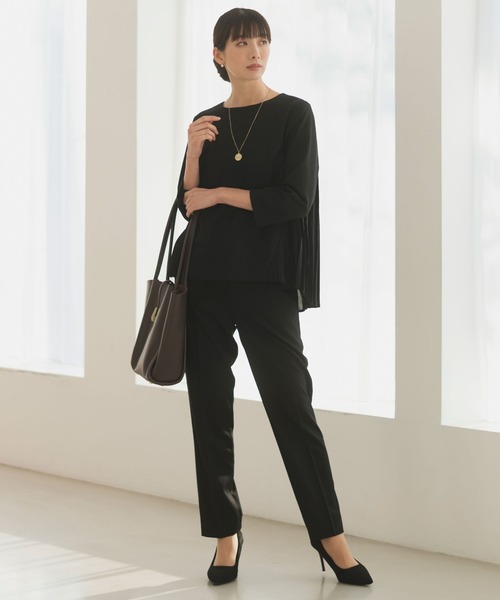 Rebloom(リブルーム Rebloom Reb loom)の「【洗える/セットアップ対応】センタープレステーパードパンツ 単品 ≪セレモニースーツ オフィスカジュアル ママスーツ≫(スーツパンツ・レディース・ブラック/ネイビー/ベージュ・L/M/S)」の13枚目の写真