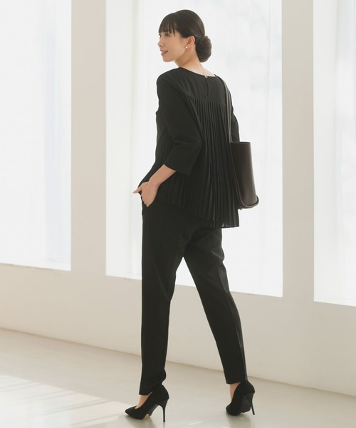 Rebloom(リブルーム Rebloom Reb loom)の「【洗える/セットアップ対応】センタープレステーパードパンツ 単品 ≪セレモニースーツ オフィスカジュアル ママスーツ≫(スーツパンツ・レディース・ブラック/ネイビー/ベージュ・L/M/S)」の17枚目の写真