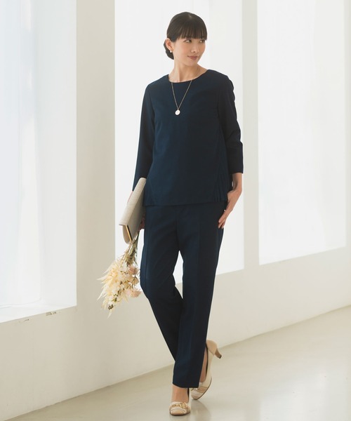 Rebloom(リブルーム Rebloom Reb loom)の「【洗える/セットアップ対応】センタープレステーパードパンツ 単品 ≪セレモニースーツ オフィスカジュアル ママスーツ≫(スーツパンツ・レディース・ブラック/ネイビー/ベージュ・L/M/S)」の21枚目の写真