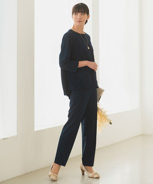 Rebloom(リブルーム Rebloom Reb loom)の「【洗える/セットアップ対応】センタープレステーパードパンツ 単品 ≪セレモニースーツ オフィスカジュアル ママスーツ≫(スーツパンツ・レディース・ブラック/ネイビー/ベージュ・L/M/S)」の22枚目の写真