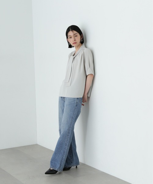N.(N. Natural Beauty Basic)(エヌエヌナチュラルビューティーベーシック)の「ラチネボウタイブラウス(シャツ/ブラウス・レディース・グレー/オフホワイト/イエロー・MEDIUM)」の18枚目の写真