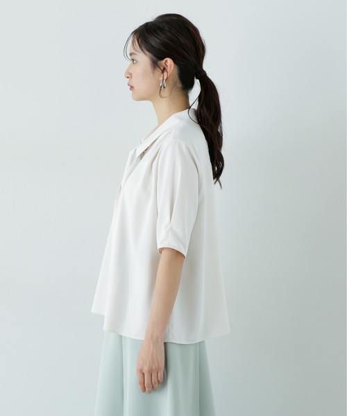 N.(N. Natural Beauty Basic)(エヌエヌナチュラルビューティーベーシック)の「ラチネボウタイブラウス(シャツ/ブラウス・レディース・グレー/オフホワイト/イエロー・MEDIUM)」の10枚目の写真