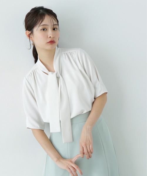 ブラウス シャツ ラチネボウタイブラウス レディース ラチネボウタイブラウス | N. Natural Beauty Basic*（エヌ