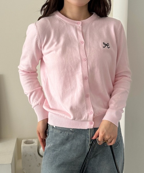 efill（エフィル）の「リボン刺繍の 春 ニット カーディガン（カーディガン/ボレロ・レディース・ピンク/グレー・FREE）」の17枚目の写真