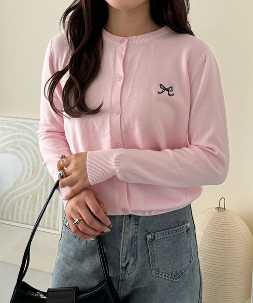 efill（エフィル）の「リボン刺繍の 春 ニット カーディガン（カーディガン/ボレロ・レディース・ピンク/グレー・FREE）」の19枚目の写真