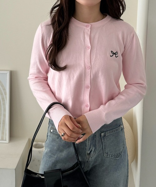 efill（エフィル）の「リボン刺繍の 春 ニット カーディガン（カーディガン/ボレロ・レディース・ピンク/グレー・FREE）」の20枚目の写真
