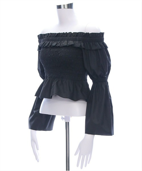 clear（クリア）の「フリルオフショルシャーリングブラウス［大人カジュアル 骨格ウェーブ］≪再入荷≫（シャツ/ブラウス・レディース・サックスブルー/ブラック/オフホワイト/ピンク・F）」の11枚目の写真