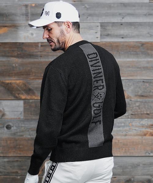 DIVINER GOLF】バックロゴクルーネックニット メンズ ゴルフウェア