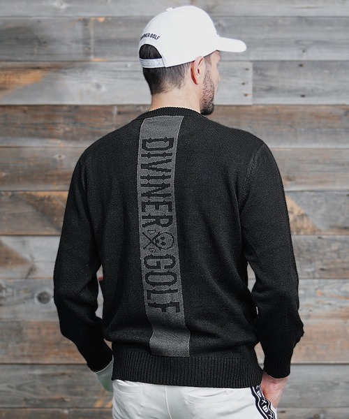 セール】【DIVINER GOLF】バックロゴクルーネックニット メンズ ゴルフ