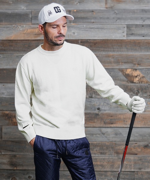 DIVINER GOLF】バックロゴクルーネックニット メンズ ゴルフウェア