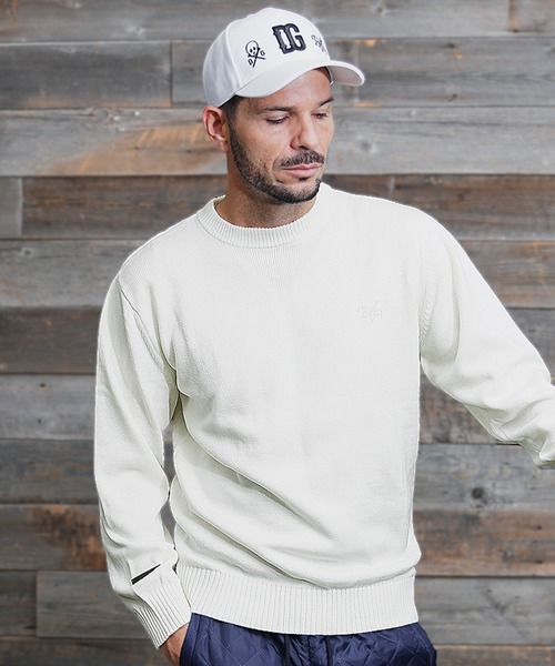 DIVINER GOLF】バックロゴクルーネックニット メンズ ゴルフウェア