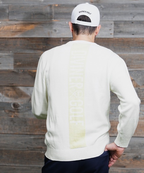 DIVINER GOLF】バックロゴクルーネックニット メンズ ゴルフウェア