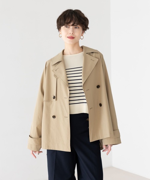 Elura（エルーラ）の「ショートトレンチコート/252087（トレンチコート・レディース・ライトベージュ/ネイビー・FREE）」の2枚目の写真