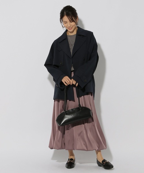 Elura（エルーラ）の「ショートトレンチコート/252087（トレンチコート・レディース・ライトベージュ/ネイビー・FREE）」の7枚目の写真