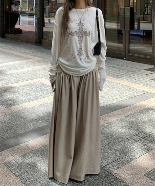 セール】デザイン十字架長袖tシャツ（Tシャツ/カットソー