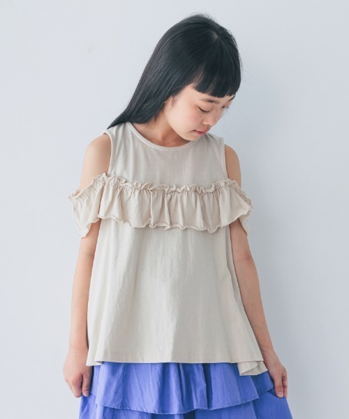 セール】NHT/エヌエイチティー フリルオフショルダーTシャツ（T