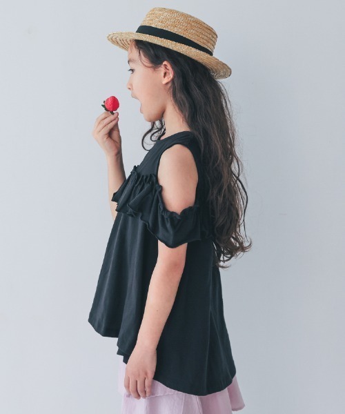 【お値下げ中！】HOUGA フリルTシャツ ブラック sea frill tops – HOUGA