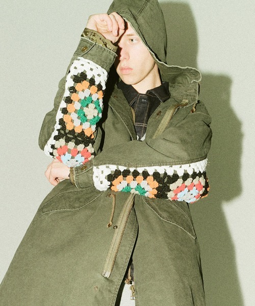 DISCOVERED(ディスカバード)の「mj10635-3 WAY CROCHET SLEEVE MODS COAT モッズコート(モッズコート・メンズ・カーキ/ブラック・1/3)」の3枚目の写真
