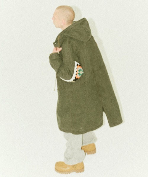 DISCOVERED(ディスカバード)の「mj10635-3 WAY CROCHET SLEEVE MODS COAT モッズコート(モッズコート・メンズ・カーキ/ブラック・1/3)」の4枚目の写真