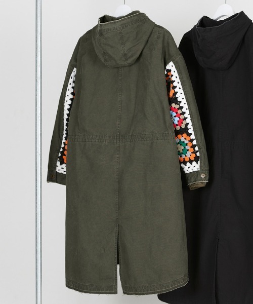 DISCOVERED(ディスカバード)の「mj10635-3 WAY CROCHET SLEEVE MODS COAT モッズコート(モッズコート・メンズ・カーキ/ブラック・1/3)」の6枚目の写真