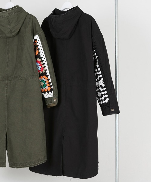 DISCOVERED(ディスカバード)の「mj10635-3 WAY CROCHET SLEEVE MODS COAT モッズコート(モッズコート・メンズ・カーキ/ブラック・1/3)」の7枚目の写真