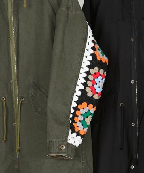 DISCOVERED(ディスカバード)の「mj10635-3 WAY CROCHET SLEEVE MODS COAT モッズコート(モッズコート・メンズ・カーキ/ブラック・1/3)」の9枚目の写真