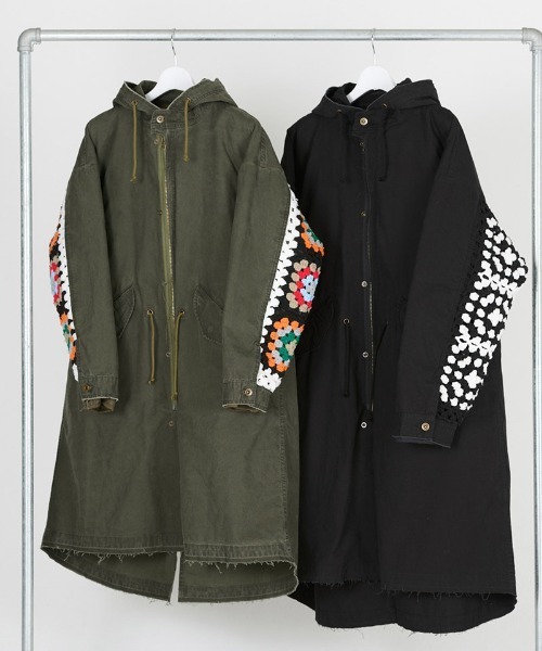 DISCOVERED(ディスカバード)の「mj10635-3 WAY CROCHET SLEEVE MODS COAT モッズコート(モッズコート・メンズ・カーキ/ブラック・1/3)」の11枚目の写真