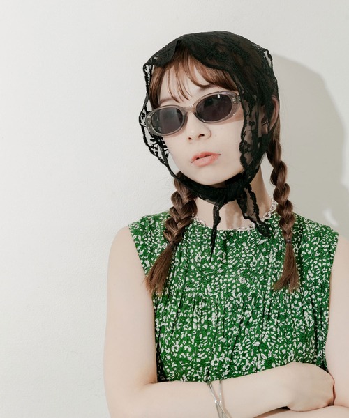 SMELLY（スメリー）の「レーススカーフ（バンダナ/スカーフ・レディース・オフホワイト/ブラック・-）」の4枚目の写真