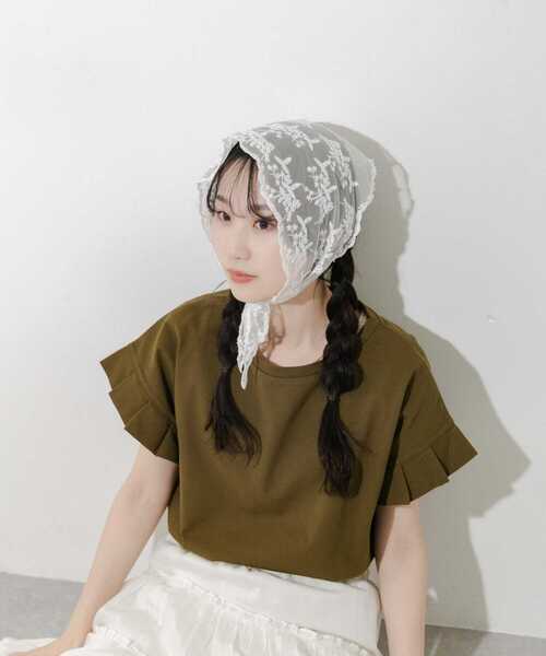 SMELLY（スメリー）の「レーススカーフ（バンダナ/スカーフ・レディース・オフホワイト/ブラック・-）」の15枚目の写真