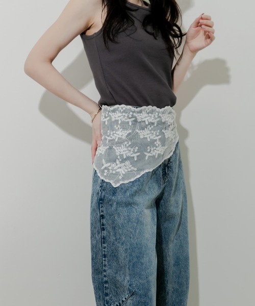 SMELLY（スメリー）の「レーススカーフ（バンダナ/スカーフ・レディース・オフホワイト/ブラック・-）」の19枚目の写真