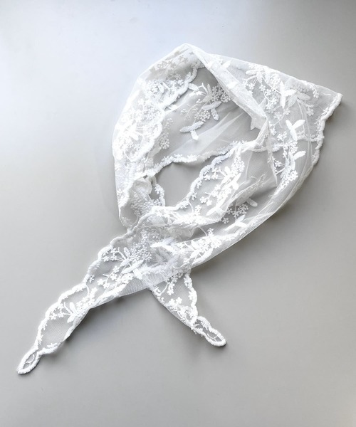 SMELLY（スメリー）の「レーススカーフ（バンダナ/スカーフ・レディース・オフホワイト/ブラック・-）」の22枚目の写真