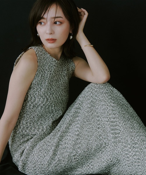 anuans（アニュアンス）の「ネップニットセットアップ（ワンピース・レディース・ブラック/その他/ベージュ/ホワイト系その他・MEDIUM/SMALL）」の22枚目の写真