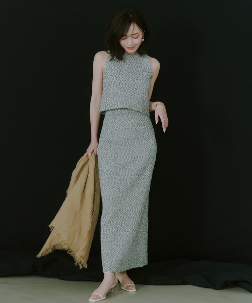 anuans ネップニットセットアップ アニュアンス anuans ネップニットセットアップ （BEIGE