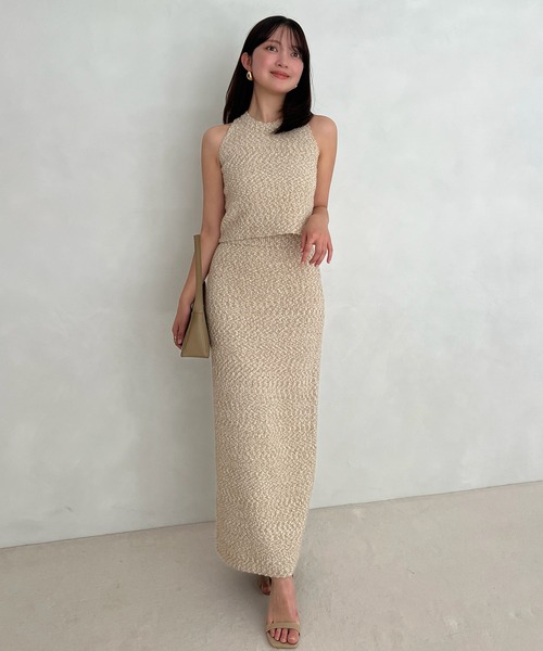 anuans（アニュアンス）の「ネップニットセットアップ（ワンピース・レディース・ブラック/その他/ベージュ/ホワイト系その他・MEDIUM/SMALL）」の19枚目の写真