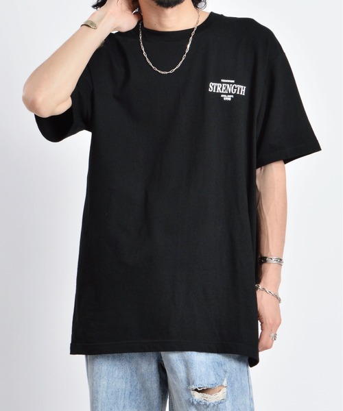 MODISH GAZE(モディシュガゼ)の「【MODISH GAZE】STRENGTHオーバルロゴTシャツ(CP)(Tシャツ/カットソー・レディース・ブラック/ホワイト・L)」の9枚目の写真