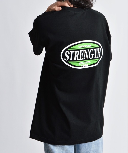 MODISH GAZE(モディシュガゼ)の「【MODISH GAZE】STRENGTHオーバルロゴTシャツ(CP)(Tシャツ/カットソー・レディース・ブラック/ホワイト・L)」の10枚目の写真