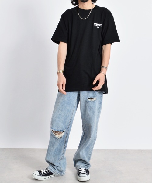 MODISH GAZE(モディシュガゼ)の「【MODISH GAZE】STRENGTHオーバルロゴTシャツ(CP)(Tシャツ/カットソー・レディース・ブラック/ホワイト・L)」の14枚目の写真