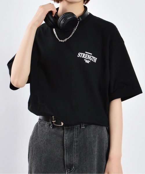 MODISH GAZE(モディシュガゼ)の「【MODISH GAZE】STRENGTHオーバルロゴTシャツ(CP)(Tシャツ/カットソー・レディース・ブラック/ホワイト・L)」の18枚目の写真
