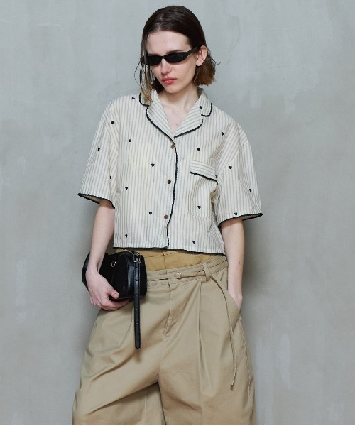MAISON SPECIAL（メゾンスペシャル）の「Pajama Shirt/パジャマシャツ■セットアップ対応■（シャツ/ブラウス・レディース・アイボリー/ブルー/ピンク・FREE）」の9枚目の写真