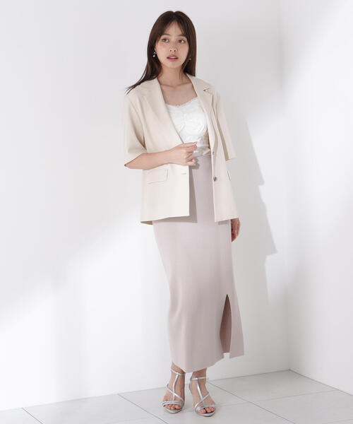 PROPORTION BODY DRESSING（プロポーションボディドレッシング）の「スリットナローニットＳＥＴ　ＵＰ / 1215140506（ワンピース・レディース・グレー/ブルー/ブラック・SMALL/MEDIUM）」の4枚目の写真