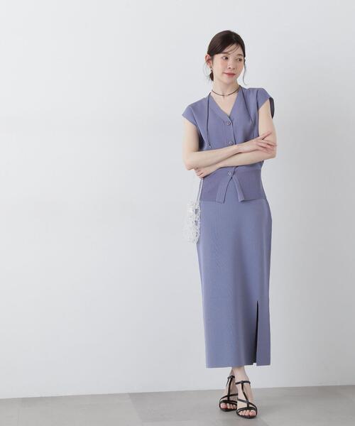 PROPORTION BODY DRESSING（プロポーションボディドレッシング）の「スリットナローニットＳＥＴ　ＵＰ / 1215140506（ワンピース・レディース・グレー/ブルー/ブラック・SMALL/MEDIUM）」の7枚目の写真