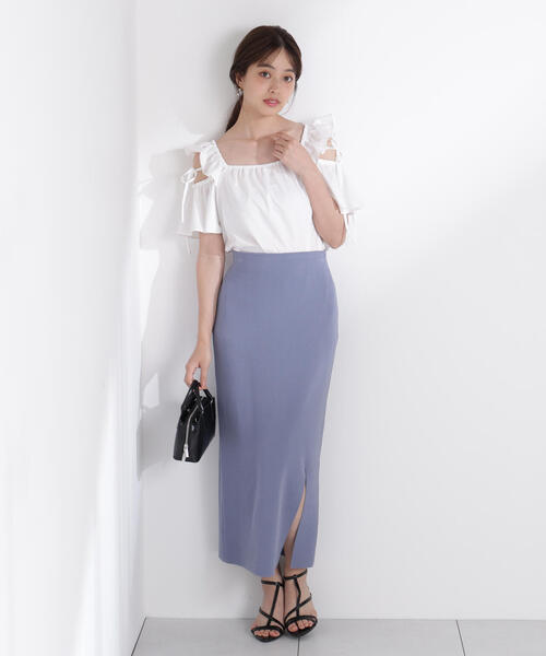 PROPORTION BODY DRESSING（プロポーションボディドレッシング）の「スリットナローニットＳＥＴ　ＵＰ / 1215140506（ワンピース・レディース・グレー/ブルー/ブラック・SMALL/MEDIUM）」の8枚目の写真